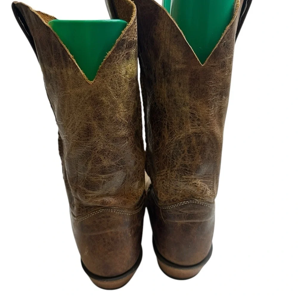 Vintage Brown Leather Cowboy Boots